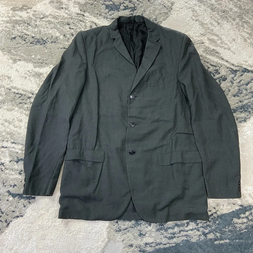 Sherman's Clothes Blazer Jacket Linen Sz 40R Single Breasted Notch Lapel‎